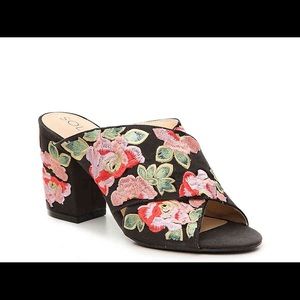 Sole Society Luella Sandal- Black Floral- NIB- Sz7